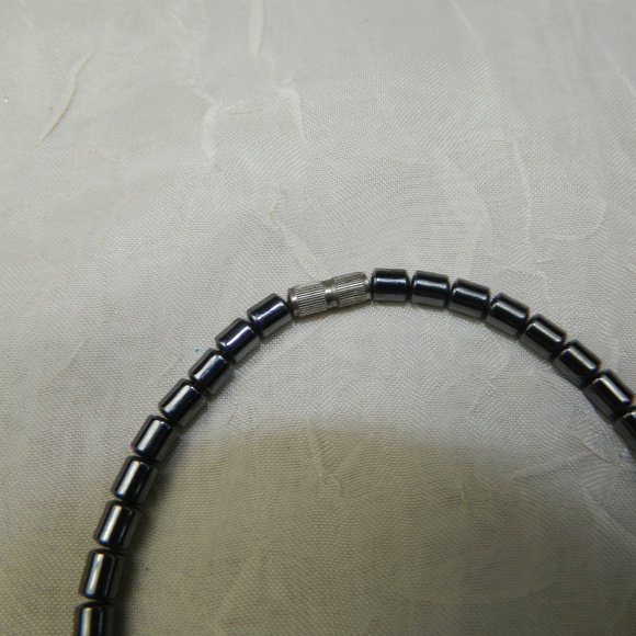 Mens Orange Cat Eye Hematite 9.5"  bracelet W Brass Screw Clasp Surfer Beach - Picture 4 of 4